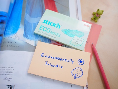 Блок самоклеящийся бумажный Stick`n ECO 21748 76x76мм 100лист. 60г/м2 пастель зеленый