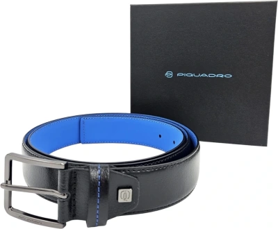 Ремень мужской Piquadro Blue Square CU6743B2/N регулир. 125х3.5см черный натур.кожа
