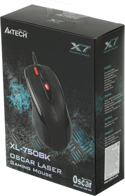Мышь A4Tech XL-750BK черный лазерная 3600dpi USB 6but (XL-750BK USB)