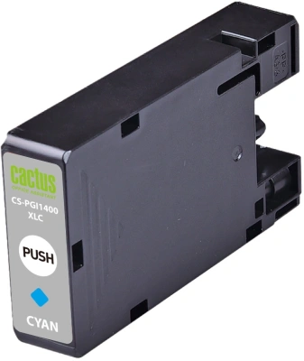 Картридж струйный Cactus CS-PGI1400XLC PGI-1400 голуб.пигм. (12мл) для Canon MB2050/MB2350/MB2040/MB2340 с чипом
