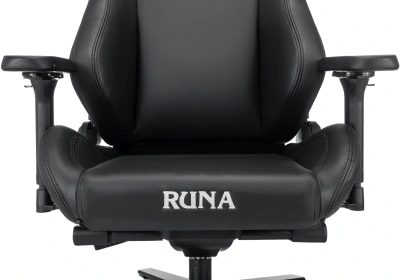Кресло игровое Knight Runa черный экокожа с подголов. крестов. металл