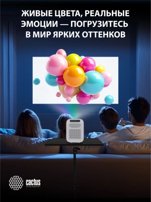 Проектор Cactus CS-PRC.07WT.Full HD-A LCD 9400Lm LS 350Lm ANSI (1920x1080) 2000:1 ресурс лампы:50000часов 1xUSB typeA 1xHDMI 1кг