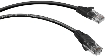 Патч-корд Cabeus PC-UTP-RJ45-CAT.5E-1M-BK-LSZH U/UTP RJ-45 вил.-вилка RJ-45 кат.5E 1м черный LSZH