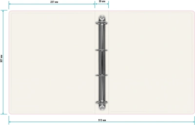 Папка панорама на 4-х кольцах Бюрократ Неон DNE0740/4RPINK A4 пластик 0.7мм кор.40мм карм.на лиц.стор. розовый