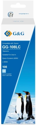 Чернила G&G GG-108LC C13T09C54A светло-голубой70мл для Epson Ecotank L8050/L18050