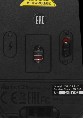 Мышь A4Tech Fstyler FG45CS Air2 серый оптическая 2000dpi silent беспров. USB для ноутбука 7but (FG45CS AIR2 USB (STONE GREY))