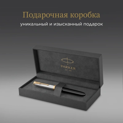 Ручка перьев. Parker 51 Premium (CW2169030) Black St.Steel GT F сталь нержавеющая подар.кор.