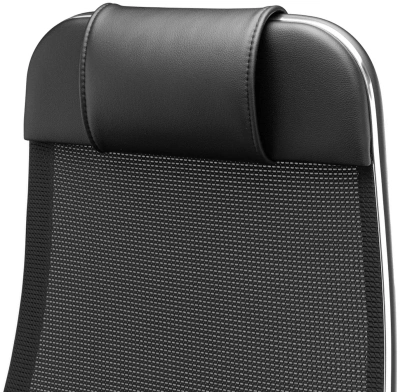 Кресло Метта ErgoLife Comfort черный сиденье черный сет./экокожа с подголов. крестов. сталь хром