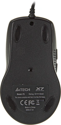 Мышь A4Tech V-Track F5 черный/рисунок оптическая 3000dpi USB 6but