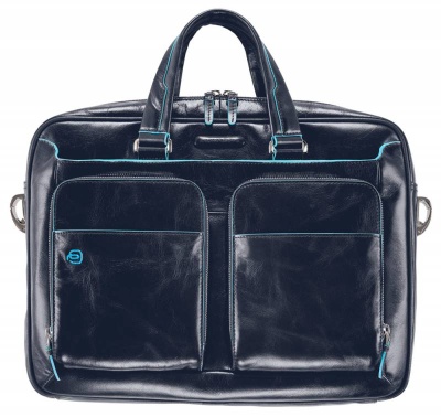 Деловая сумка Piquadro Blue Square CA2849B2/BLU2 с отделением для ноутбука 15" синяя натур.кожа
