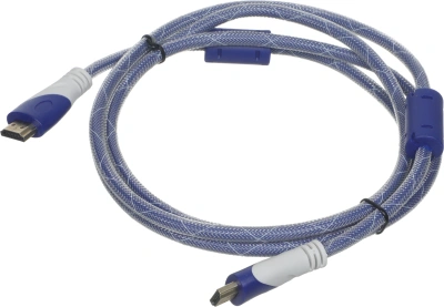 Кабель аудио-видео HDMI (m)/HDMI (m) 1.8м. феррит.кольца позолоч.конт. синий/белый (VER 1.4)