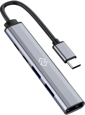 Разветвитель USB-C Digma DHUB-5USB-AC-3.0 5порт. серебристый