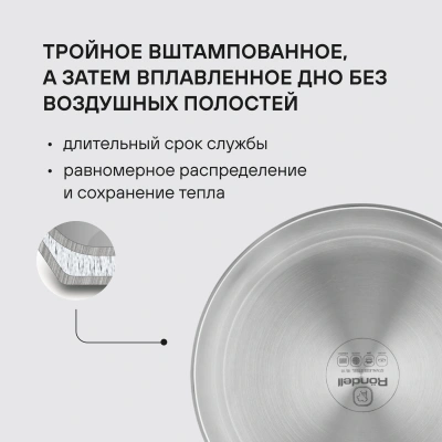 Сковорода Rondell Prime RDS-1677 круглая 26см покрытие: Eclipse ручка несъемная (без крышки) стальной