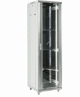 Шкаф коммутационный Rexant (04-3766-211) напольный 37U 600x600мм пер.дв.стекл металл 2 бок.пан. направл.под винты 800кг серый 75кг 230град. 1832мм IP20 сталь
