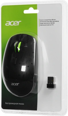 Мышь Acer OMR307 черный оптическая 1600dpi беспров. USB 4but (ZL.MCECC.022)