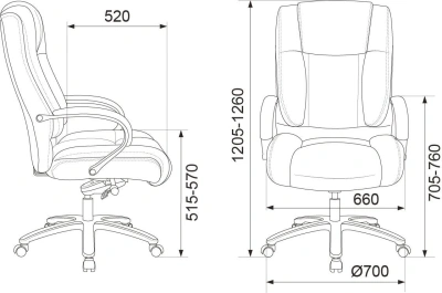 Кресло руководителя Бюрократ T-9925SL Fabric черный Holland 75 крестов. металл хром