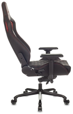 Кресло игровое Knight Titan черный/красный ромбик экокожа с подголов. крестов. металл