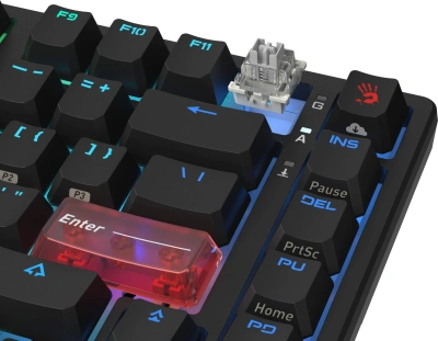 Клавиатура A4Tech MS76 механическая черный USB Multimedia for gamer LED кабель 1.8м