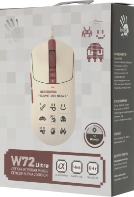 Мышь A4Tech Bloody W72 Ultra Pixels Red рисунок/бежевый/красный оптическая 20000dpi USB 6but (W72 ULTRA)