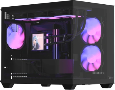Корпус Formula Crystal Z2M Plus AR V2 черный без БП mATX 6x120mm 2x140mm 1xUSB2.0 1xUSB3.0 audio bott PSU