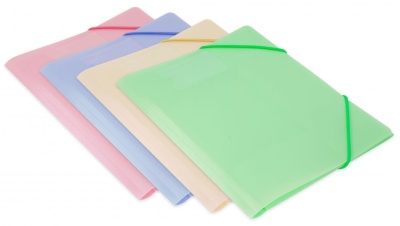 Папка на резинке Бюрократ Минерал GEMPR05CREAM A4 пластик 0.5мм кор.30мм кремовый жемчуг карман для визитки