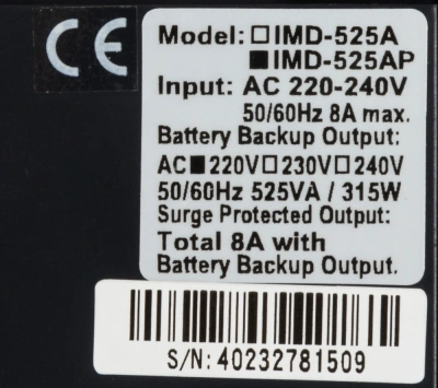 Источник бесперебойного питания Powercom Imperial IMD-525AP 315Вт 525ВА черный