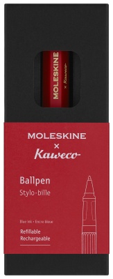 Ручка шариков. Moleskine Kaweco (KAWBALLPENRED) красный d=1мм син. черн. подар.кор.