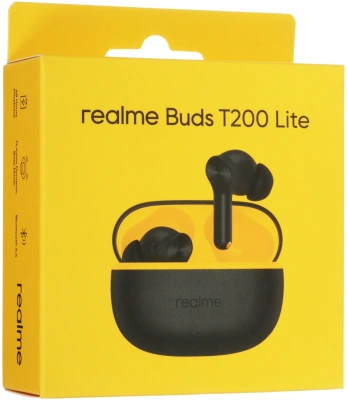 Гарнитура внутриканальные Realme TechLife Buds T200 Lite черный беспроводные bluetooth в ушной раковине (6942729003778)