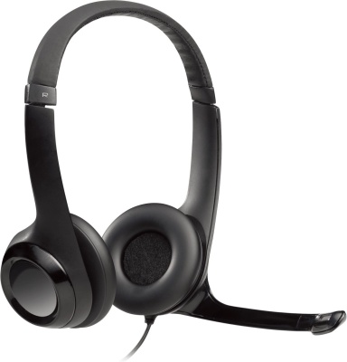 Наушники с микрофоном Logitech H390 черный/серый 1.9м накладные USB оголовье (981-000803)