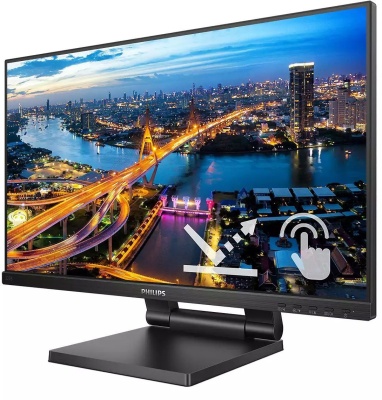 Монитор Philips 21.5" B Line 222B1TC черный IPS LED 16:9 HDMI M/M матовая HAS 250cd 178гр/178гр 1920x1080 75Hz VGA DP FHD USB Touch 6.13кг