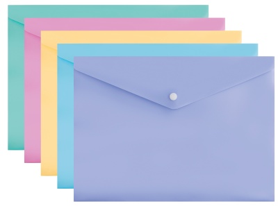 Конверт на кнопке Бюрократ Пастель -PKPAST/VIO A4 пластик 0.18мм фиолетовый