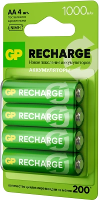 Аккумулятор GP Smart Energy AA NiMH 1000mAh (4шт)