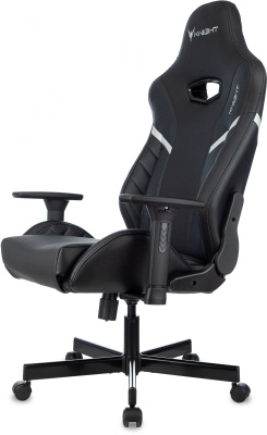 Кресло игровое Knight Thunder 5X черный экокожа с подголов. крестов. металл