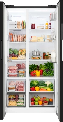 Холодильник Weissgauff WSBS 550 Built-in NoFrost Inverter 2-хкамерн. черный инвертер