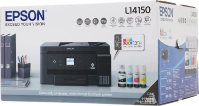 МФУ струйный Epson L14150 (C11CH96403/502/503/505/506/507) A3 Duplex Net WiFi черный