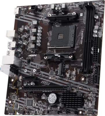 Материнская плата MSI PRO A520M-S Soc-AM4 AMD A520 2xDDR4 mATX AC`97 8ch(7.1) GbLAN RAID+HDMI