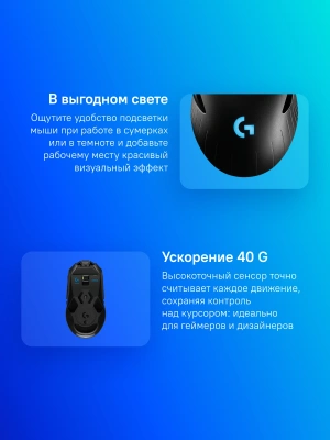 Мышь Logitech G903 LightSpeed Hero черный оптическая 25600dpi беспров. USB 9but (910-005674)