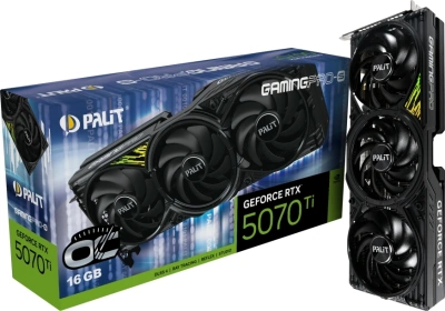 Видеокарта Palit PCI-E 5.0 PA-RTX5070Ti GAMINGPRO-S OC NVIDIA GeForce RTX 5070TI 16Gb 256bit GDDR7 2295/28000 HDMIx1 DPx3 HDCP Ret