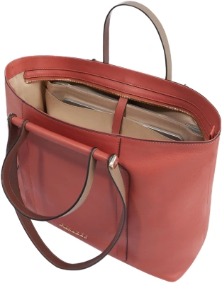 Деловая сумка женская Piquadro Circle BD3336W92/ARTM с отделением для ноутбука 14" коралловая/кофейная натур.кожа
