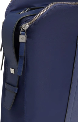 Деловая сумка женская Piquadro Lyra BD4574W92T/BLU с отделением для ноутбука 14" темно-синяя нейлон/натур.кожа