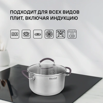 Кастрюля Rondell Akzent RDS-1388 3.1л. d=20см (с крышкой) стальной