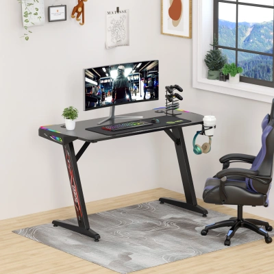 Стол игровой Cactus CS-GTZ-BK-RGB столешница ДСП черный каркас черный 127x63.5x76см