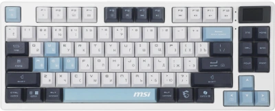 Клавиатура MSI GK600 механическая белый/синий USB беспроводная BT/Radio Multimedia for gamer LED (S11-43RUP01-HH9) кабель 1.8м