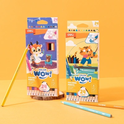 Карандаши цв. Deli EC138-24 Colorwow 3мм трехгран. 24цв. карт.кор. (24шт) 24 карандаша