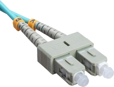 Патч-корд Cabeus FOP-50-LC-SC-10M 2x50/125 OM3 LC дуплекс UPC-SC дуплекс UPC 10м LSZH бирюзовый