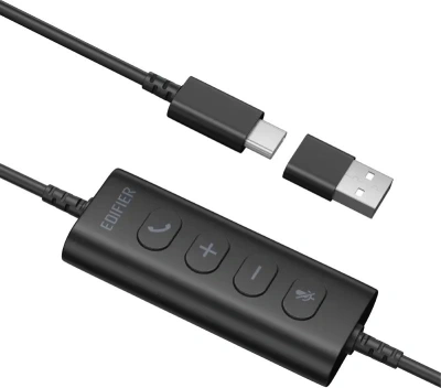 Гарнитура накладные Edifier CC100 1.5м черный проводные оголовье