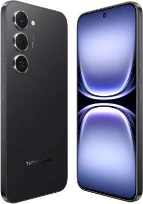 Смартфон Tecno Spark 40 Pro 128Gb 8Gb черный моноблок 3G 4G 2Sim 6.78" 1224x2720 Android 15 50Mpix 802.11 a/b/g/n/ac/ax NFC GPS GSM900/1800 Protect FM