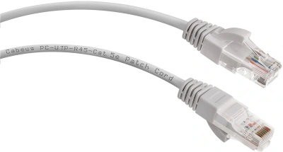 Патч-корд Cabeus PC-UTP-RJ45-CAT.5E-1.5M U/UTP RJ-45 вил.-вилка RJ-45 кат.5E 1.5м серый ПВХ
