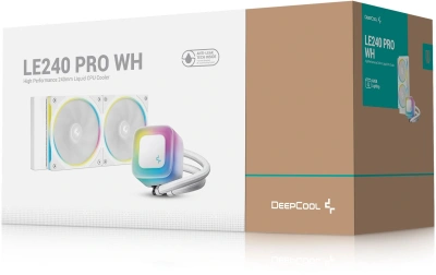 Система водяного охлаждения Deepcool LE240 Pro ARGB Soc-AM5/AM4/1200/1700/1851 белый 4-pin 28.2-36.07dB Al 280W 1347gr Ret (R-LE240PRO-WHAMMC-G-1)