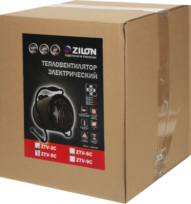 Тепловая пушка электрическая Zilon Суховей ZTV-5C 4500Вт черный